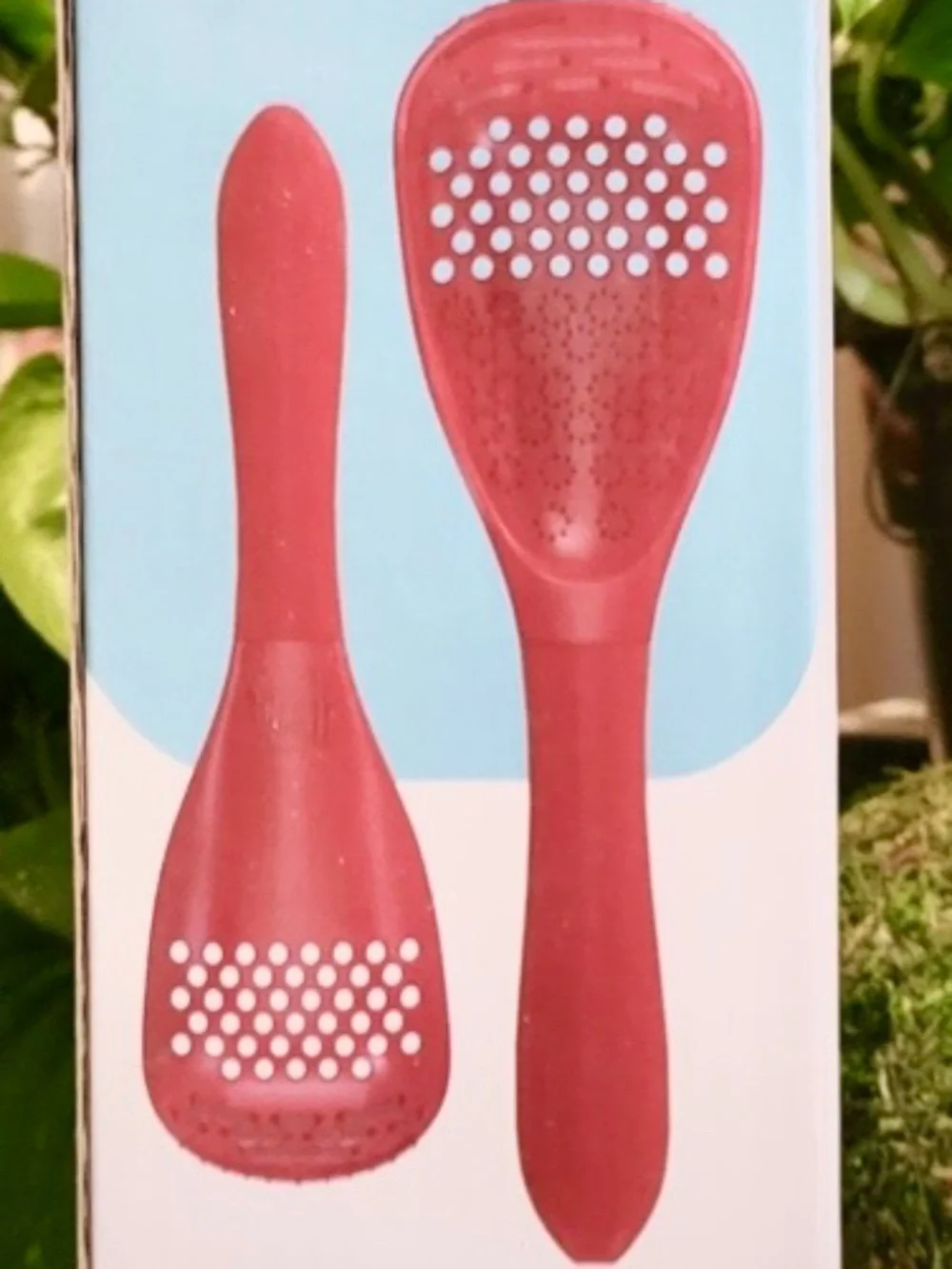 New in Box Mad Hungry Set of Two Super Spoons 9” and 11” Silicone Handles Red
